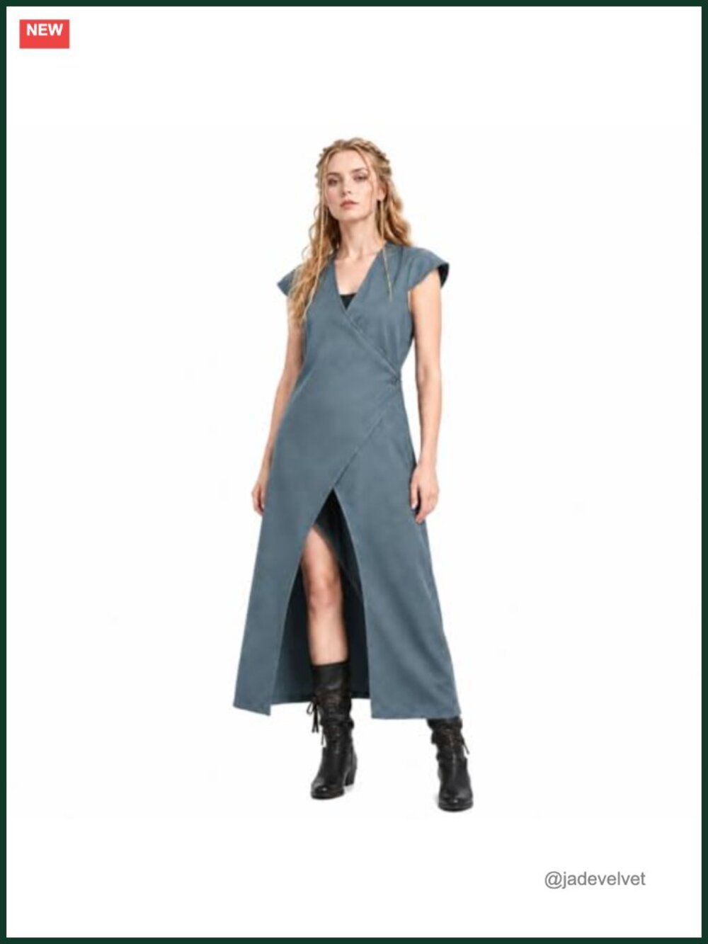 Women Medieval Surcoat Renaissance Viking Coat Front Back Vents Sleeveless